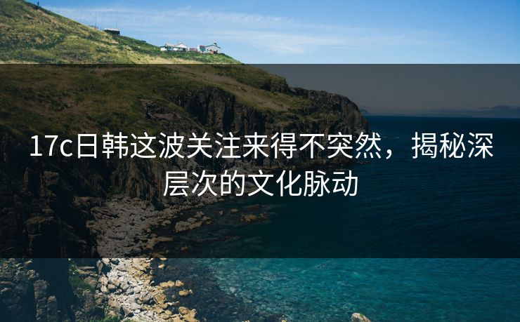 17c日韩这波关注来得不突然，揭秘深层次的文化脉动