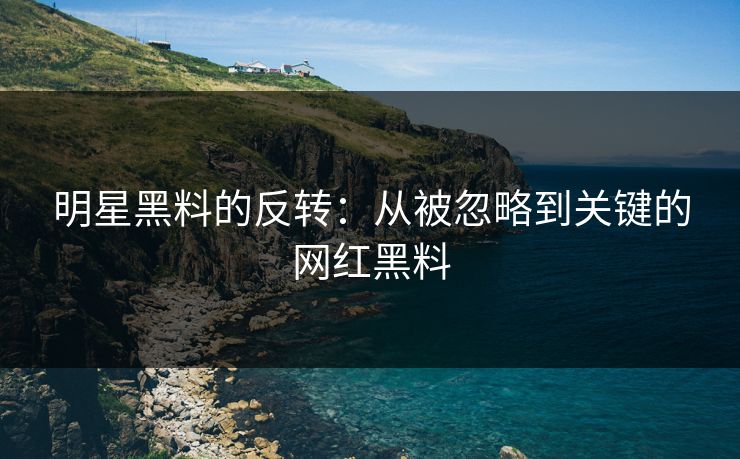 明星黑料的反转：从被忽略到关键的网红黑料